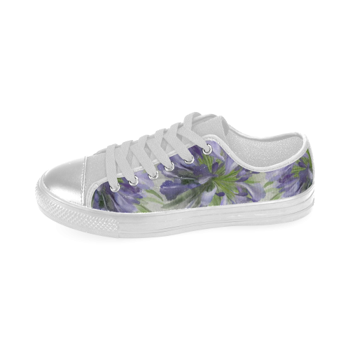 Purple Flower Women's Classic Canvas Shoes (Model 018)