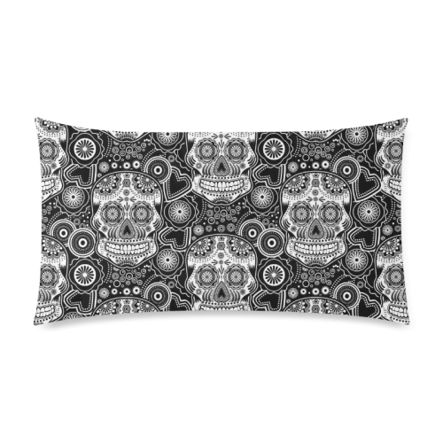 sugar skull Custom Rectangle Pillow Case 20"x36" (one side)