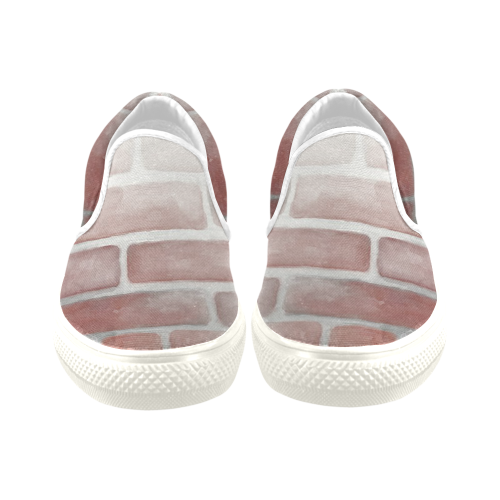 Red Brick Women's Unusual Slip-on Canvas Shoes (Model 019)