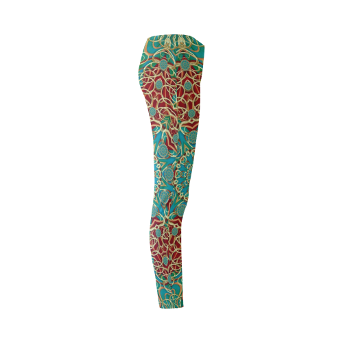 The wooden heart mandala,giving calm Cassandra Women's Leggings (Model L01)