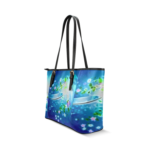 Water sport, surfing Leather Tote Bag/Small (Model 1640)