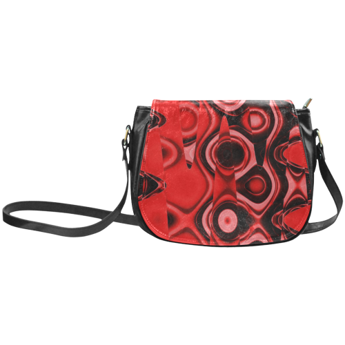 black and red abstract Classic Saddle Bag/Small (Model 1648)