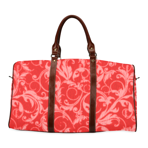 Vintage Swirls Coral Red Waterproof Travel Bag/Small (Model 1639)