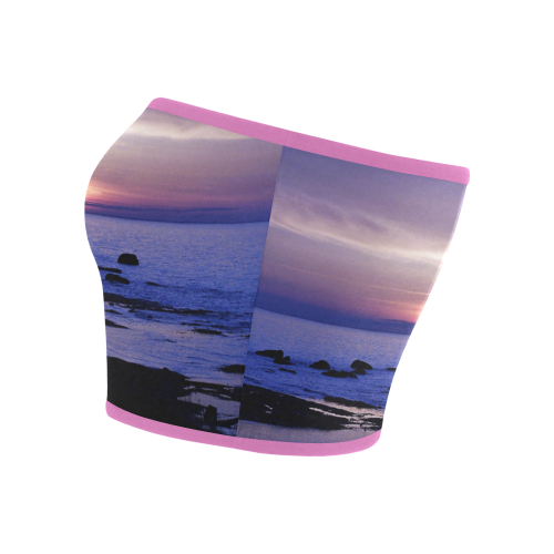 Blue and Purple Sunset Bandeau Top
