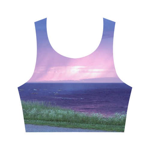 Purple Rain Women's Crop Top (Model T42)