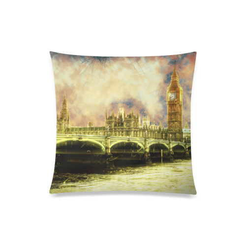 Abstract Golden Westminster Bridge in London Custom Zippered Pillow Case 20"x20"(Twin Sides)