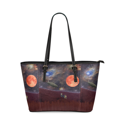Night Flyer Leather Tote Bag/Large (Model 1640)