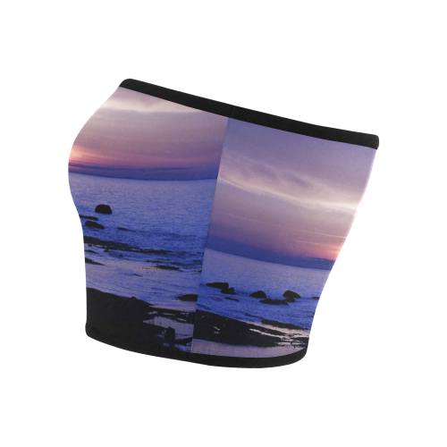 Blue and Purple Sunset Bandeau Top