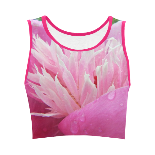 Wet Peony Women's Crop Top (Model T42)