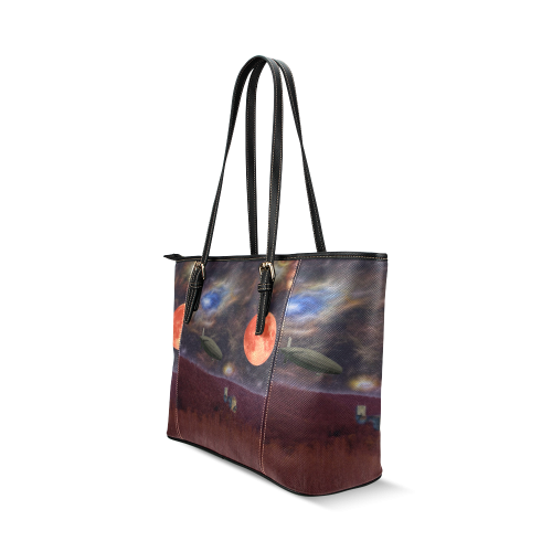 Night Flyer Leather Tote Bag/Small (Model 1640)