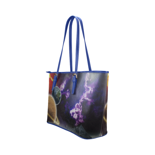 Strange Galaxy Leather Tote Bag/Large (Model 1651)