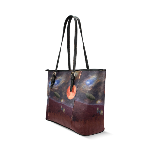 Night Flyer Leather Tote Bag/Large (Model 1640)