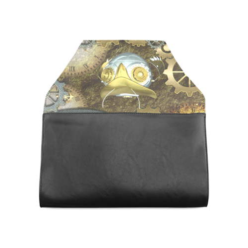 Steampunk, awesome owl Clutch Bag (Model 1630)