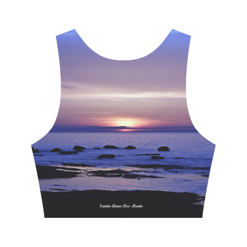 Blue and Purple Sunset Women's Crop Top (Model T42)