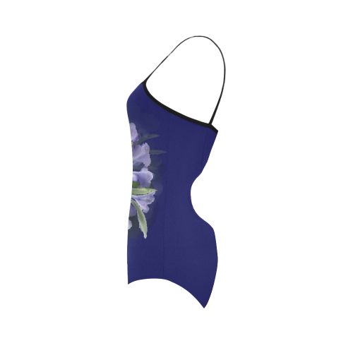 Purple Flower Strap Swimsuit ( Model S05)