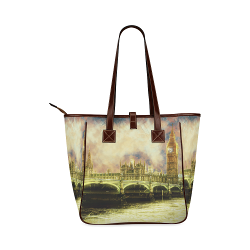 Abstract Golden Westminster Bridge in London Classic Tote Bag (Model 1644)
