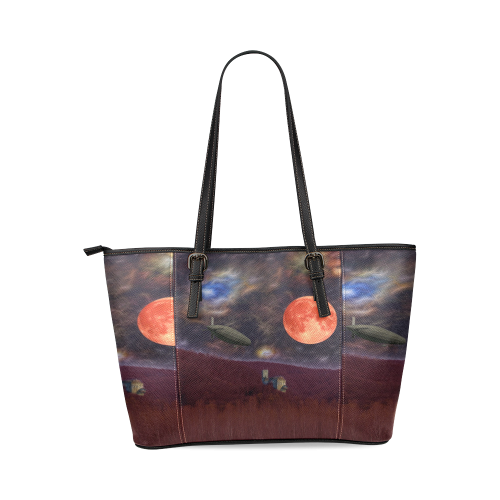 Night Flyer Leather Tote Bag/Small (Model 1640)