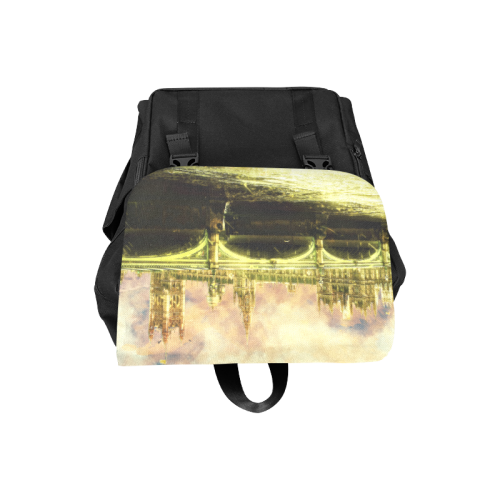 Abstract Golden Westminster Bridge in London Casual Shoulders Backpack (Model 1623)