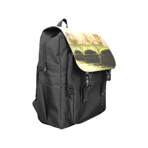 Abstract Golden Westminster Bridge in London Casual Shoulders Backpack (Model 1623)