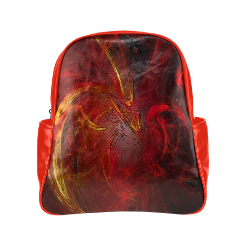 Red Firebird Phoenix Multi-Pockets Backpack (Model 1636)