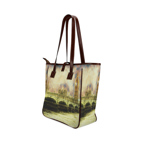 Abstract Golden Westminster Bridge in London Classic Tote Bag (Model 1644)