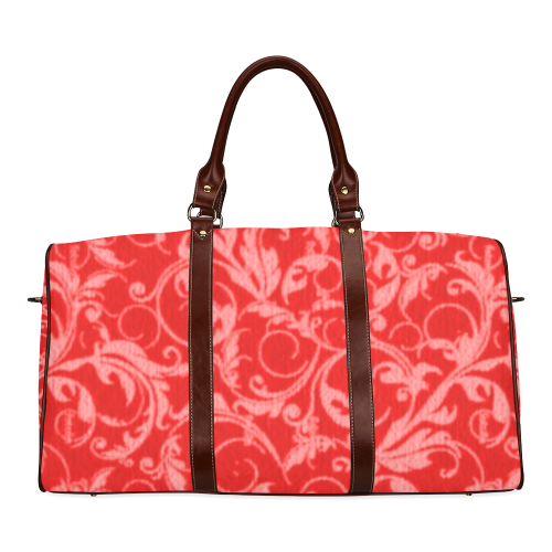 Vintage Swirls Coral Red Waterproof Travel Bag/Small (Model 1639)