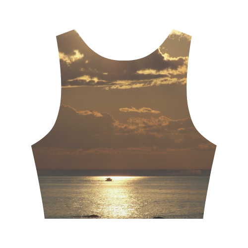 Awesome Sea Scene Women's Crop Top (Model T42)