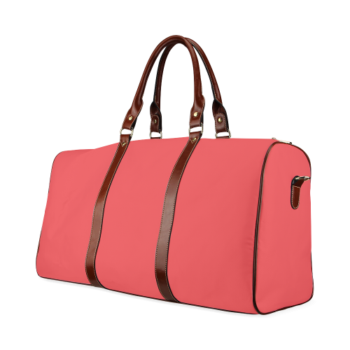 Poppy Red Color Accent Waterproof Travel Bag/Small (Model 1639)