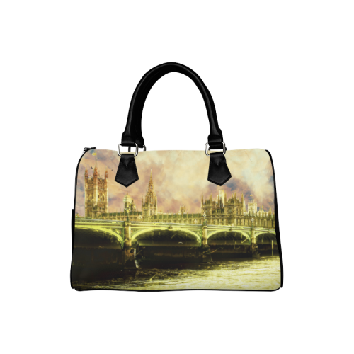 Abstract Golden Westminster Bridge in London Boston Handbag (Model 1621)
