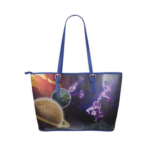 Strange Galaxy Leather Tote Bag/Large (Model 1651)