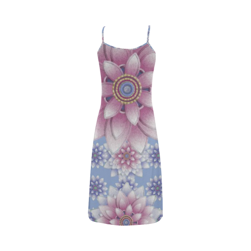 ornaments pink+blue Alcestis Slip Dress (Model D05)