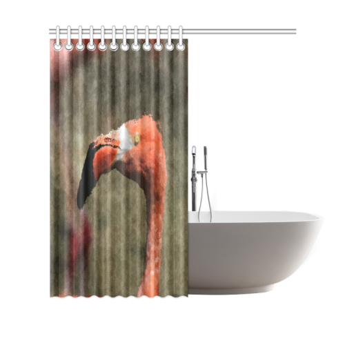 animal art studio 26516 flamingo Shower Curtain 69"x70"