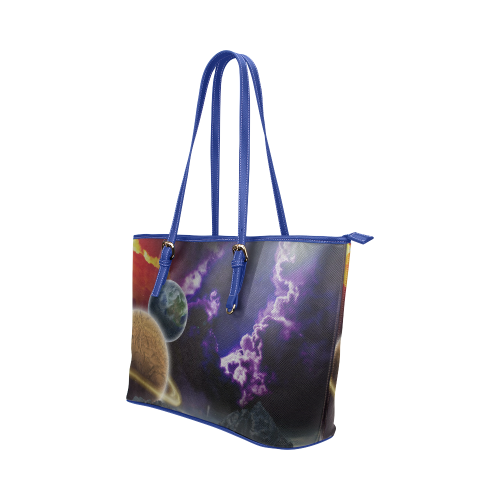 Strange Galaxy Leather Tote Bag/Large (Model 1651)