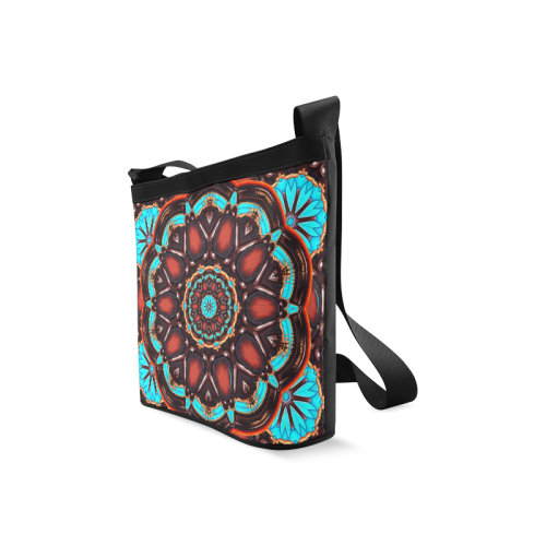 K172 Wood and Turquoise Abstract Crossbody Bags (Model 1613)