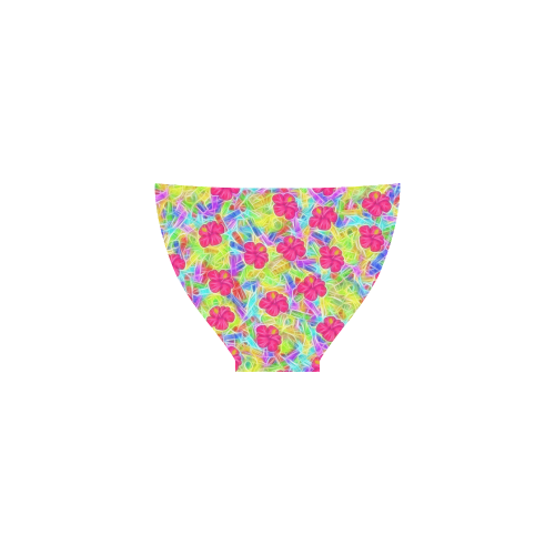 Pretty Pink Hawaiian Flowers Pattern Custom Bikini Swimsuit