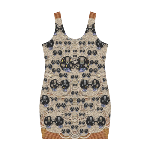 big cats and kittens in the night Medea Vest Dress (Model D06)