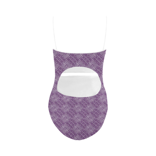 Lilac Jacuard Strap Swimsuit ( Model S05)