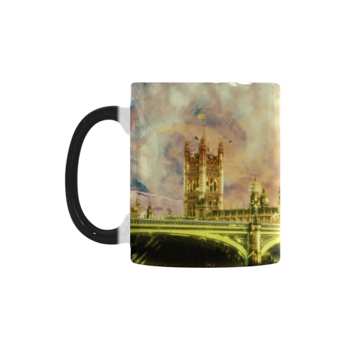 Abstract Golden Westminster Bridge in London Custom Morphing Mug