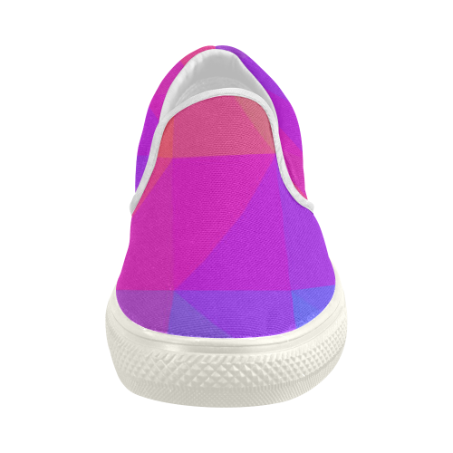 Triangle Rainbow Abstract Women's Slip-on Canvas Shoes (Model 019)