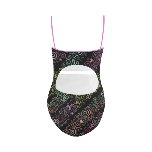 Psychedelic pastel Strap Swimsuit ( Model S05)