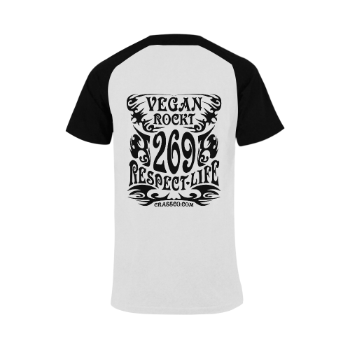 VEGAN RESPECT LIFE Men's Raglan T-shirt Big Size (USA Size) (Model T11)