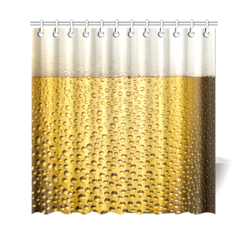 Close Up Beer Glass Novelty Shower Curtain 69"x70"