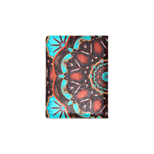 K172 Wood and Turquoise Abstract Custom NoteBook B5
