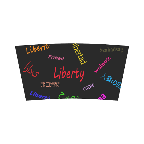 Freedom in several languages Bandeau Top