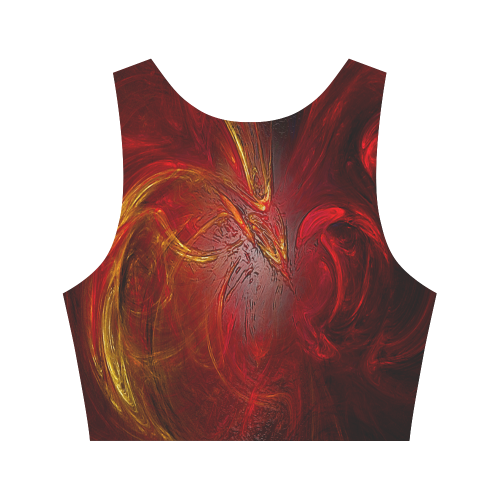 Red Firebird Phoenix Women's Crop Top (Model T42)