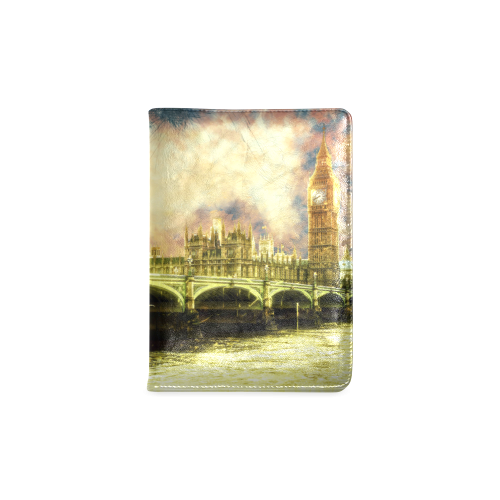 Abstract Golden Westminster Bridge in London Custom NoteBook A5