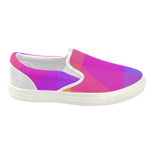 Triangle Rainbow Abstract Women's Slip-on Canvas Shoes (Model 019)