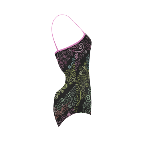 Psychedelic pastel Strap Swimsuit ( Model S05)