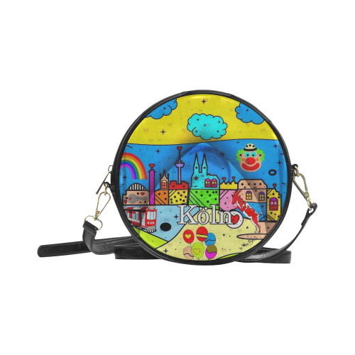 Cologne / Köln Popart by Nico Bielow Round Sling Bag (Model 1647)