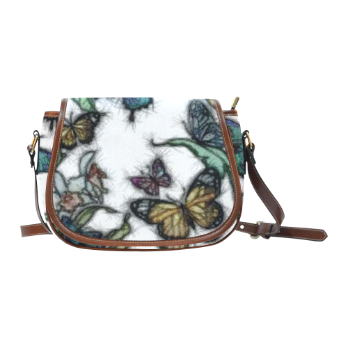 Butterflies and Flowers Saddle Bag/Large (Model 1649)
